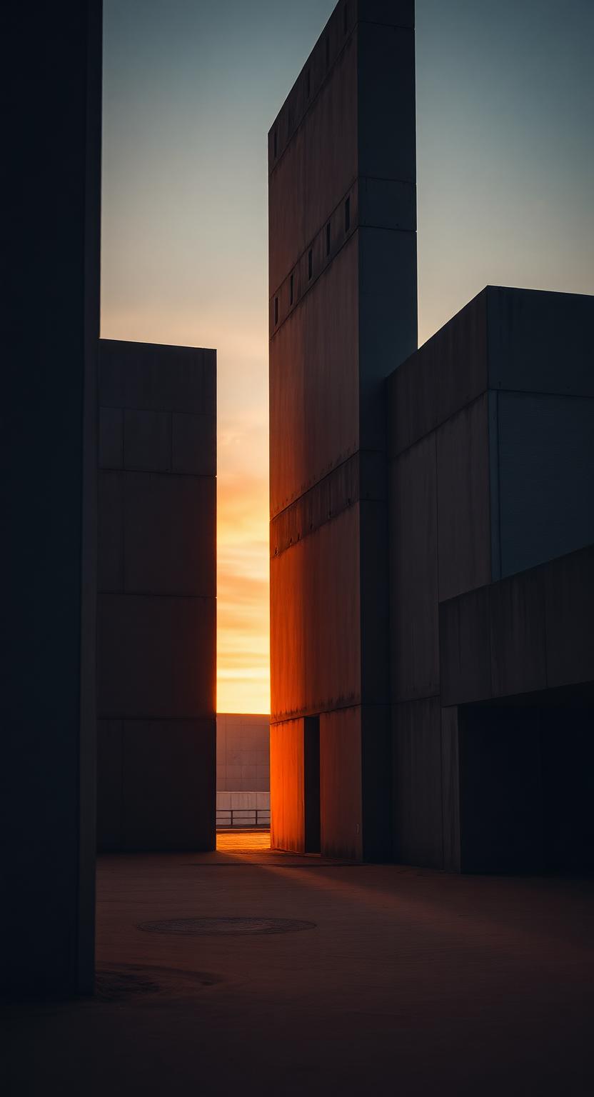 Dunkles Beton-Wallpaper im Abendlicht