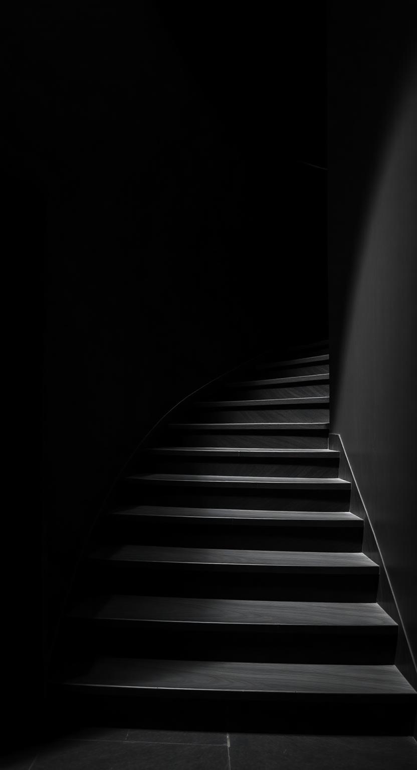Stair Shadow – dunkles Premium Wallpaper