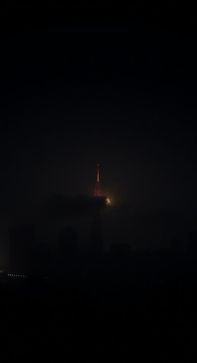 Fog Skyline – dunkles Premium Wallpaper